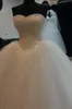2016カスタムプラスサイズのウェディングドレスセクシーブリンビーズパールレース恋人ネックホワイトラインバックレスコルセットブライダルガウンの床の長さ