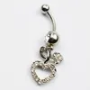 D0118 ( 2 colors ) clear color belly ring nice heart style with piercing body jewlery navel