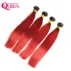 T1B Red Color Ombre Brazilian Straight Human Hair Extension Brazilian Ombre Virgin Human Hair 3 Pcs Ombre Hair Weave Extension
