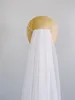 One Layer Waltz Lengte Bruiloft Sluier Wit Ivory Champagne Roze Custom Color Bridal Sluier Cut Edge Tule met Kam