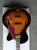 Custom Vintage Sunburst Semi Dollow Body L5 Jazz Electric Guitar Double F Holes Одинокий пикап золотой трапециевидный хвостовик Red Turt4544398