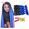 Extensões de cabelo Ombre de três tons e quatro tons cor 24 polegadas JUMBO TRANÇAS SINTÉTICAS tranças extensões de cabelo tranças de crochê cabelo croceh7714655