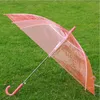 100pcs Transparent Clear EVC Umbrella Long Handle Rain Sun Umbrella See Through Colorful Umbrella Rainproof Wedding Photo