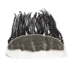 5pcslot Afro Kinky Curly Spets Frontal Stängningar Brasiliansk jungfrulig mänsklig hår Nautral svart 130 Remy Swiss Spets Frontals For Black 1234364