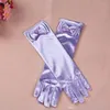 11 цветов замороженные Золушка девушки длинные перчатки бесплатно DHL дети Золушка Принцесса бантом свадебные шелковые перчатки A08