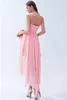 2017 Sexig Strapless Crystal A-Line Homecoming Dress With Pleat Chiffon Hi-Lo Graduation Prom Party Gown BH13