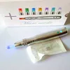 LED derma pen micro needle therapy 7 colors led light skin whitening 12 pins stainless needle cartridge dermapen