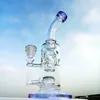 Toro Glass Bongs 물 담뱃대 석유 굴착기 Klein Recycler Mini Bong Hookahs 2 기능 액체 버블 뱅 팹 계란 흡연 파이프