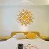 Creative Sun Sunshine Fire Sunflower Muursticker 3D Mirror Effect Art Mural DIY Verwijderbare Decal Stickers Muraux Home Decor