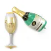 5 uppsättningar bröllopsfolie ballonger champagne design 2pcs set champagne flaska öl koppar juice aluminium ballonger bröllopsfödelsedagsfest dekoration