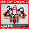 Niepomensywny pełny zestaw odwalniający do Kawasaki ZX 9 R ZX9R 00 01 02 03 900CC 40NO0 ZX 9R ZX900 ZX900C ZX-9R 2000 2001 2002 2003 Zestaw targowy