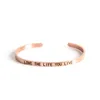 30 stuks inspirerende armband roségouden kleur positieve inspirerende citaten gegraveerde magere manchet stapelen gestempelde armband BG09374193