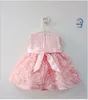 Groothandel- 2016 Summer Babies Dress Flower Girl baby jurken Lace Princess Kleding boog peuter feest trouwjurk pasgeboren verjaardag jurk