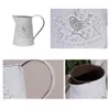 Französischer Stil rustikaler weißer schäbiger Chic Mini Metal Pitcher Vase Primitive Krug Vase für Home Cafe Decor8661343
