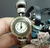 Najnowszy Wyplata Lina Motyl Wisiorek Urok Kobiety Zegarek Czarny Prawdziwej Skóry Tundle Hoop Bransoletka Zegarki Vintage Indian Retro Wristwatch