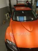Hoogwaardige oranje satijnen chroom vinyl wrap auto wrap met luchtafgave auto stickers film union bedekken van 1,52x20m / rol / 4,9 ft*66ft