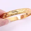 1 Pieces Carved Bangle Thick 18k Yellow Gold Filled Classic Wedding Womens Bangle Bracelet Dia 60mm 10mm Whole Jewelry223G