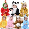 Carino pagliaccetto del bambino di 10 colori con cappuccio animale del fumetto pagliaccetto infantile vestito del bambino Costume di flanella tuta vestiti kid392