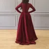 Robe de bal brillante et lourde, perlée à la main, gaine, manches longues, Illusion, haut de styliste, Sexy, sur mesure, robes de soirée fendues sur le côté