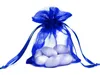 100 sacchetti per imballaggio in organza blu, sacchetti per gioielli, bomboniere, sacchetti regalo per feste di Natale, 13 x 18 cm, 5 x 7 pollici298Q