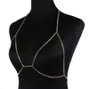 Mode Vrouwen Zilveren Strass Body Kettingen Sieraden Unieke Flash Glanzende Strass Bra Body Chains Sieraden 2 Kleuren