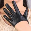 Wholesale- 2015 summer women half palm 5-finger Sexy fashion modern driving pole dancing show Party nappa genuine leather gloves mittens