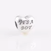 Andy Jewel 925 Srebrne koraliki Baby Girl Boy Charms Pasuje do europejskiej pandora w stylu biżuterii Naszyjnik 791280pcz2231