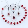 Wedding Jewelry Sets silver 925 Black stone White Crystal For Women Pendant Necklace Bracelet Earrings Ring214W4597710