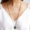 New Fashion Women Costume Wholesale Jewelry Vintage Multi-layer Split Synthetic Detachable Stone Pendant Ladies Necklace Collane