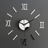 Whole- High Quality 3D DIY 4 Colors Acrylic Clock Mirror Wall Stickers Personality Art For Kids Room Living Room TV Backdrop D264h