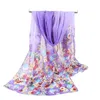 Factory Cheap fashion design butterfly floral printing chiffon scarves women spring and autumn long silk scarves ladies wild shawls warm hij