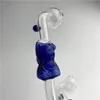 最新のガラスオイルバーナーパイプブルーグリーン少女モデル厚いパイレックスガラス喫煙パイプハンドパイプ