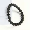 New Design Bracelet Wholesale 10pcs/lot 8mm Best Quality Lava Stone Beads with Hematite Royal Cross Jesus Bracelets