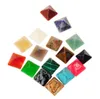 Hot DIY Beads Cabochon Cut Quality Poliesh Good Multi Healing Crystal Energy Stones 14mm Pyramid Specimen Loose GemStone Mineral Collection