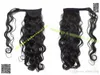 Europe and the United States Human Hair Ponytails Clip In On Hair Extensions Pony tail 22inch 140g Human Body Wave Ponytail hair pieces