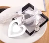 20 unids de plata de acero inoxidable doble forma del corazón Bookmark para la boda Baby Shower Party Cumpleaños Favor del regalo CS007
