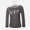 Women's T-Shirt Wholesale- Creabygirls Wifey Womens Casual Long Sleeves T-shirts Round Neck Fashion Women Tops LN-650M1