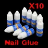 Ganze 10x 3G falsche Nagelkunstdekorationspitzen schnell trocknende Acrylkleber Maniküre3153040