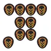 10 pièces insignes de crâne de feu Punk patchs cool pour vêtements patch brodé en fer appliqué fer sur patchs accessoires de couture bricolage