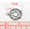 100 sztuk / partia Metalowy Stop Cynku Pentagram Charms Star Charms Antyczny Srebrny Dla DIY Biżuteria Wisiorek Charms Dokonywanie Znalezienie 30x28mm