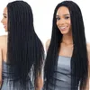 Bob marley 22inch Lace Front Curly Synthetic box braids Wigs 300g crochet braids black synthetic wigs for black women braided lace wig