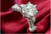 Size5-11 Yeni Varış Moda Takı 925 Ayar Gümüş Yuvarlak Kesim Beyaz Topaz CZ Elmas Düğün Nişan Kadınlar Lover Hediye Için Taç Yüzük