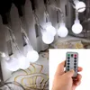 16 Feet 50 LED Outdoor Globe String Lights 8 Modes Battery Operated Frosted White Ball Fairy Light dimmable Ip65 Waterproof