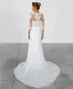 Simples praia vestidos de casamento 34 mangas compridas vestidos de casamento vintage boêmio bainha chiffon grego vestidos de noiva rendas apliques3594346