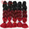 Ombre Três Duas Cores Misturadas Kanekalon Trança de Cabelo Sintético Jumbo Trança Extensões de Cabelo 24 polegadas Crochet Tranças de Cabelo Bulk Wholes9995396