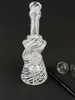 Transparent Vit Stripe Recycler, Carta Glass Hookah, Oljeborrrör, 14mm Joint, Fabriksuttag