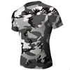 Caça Camuflagem Apertado T-Shirt Dos Homens de Roupas de Ginástica de Compressão Do Exército Tático Camisa de Combate Camo Compressão de Fitness Homens Desgaste Dos Esportes Ao Ar Livre