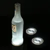 Veilleuses bouteille de vin 6 LED autocollantes, disques de dessous de verre lumineux pour bouteille d'alcool ou autre décoration en verre transparent pour fête