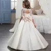 2019 Fashion Elegant First Communione Abito da concorso per ragazze con maniche per bambini abito di laurea govestido de daminha