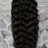 Brasilianska Human Hair Extensions Kinky Curly Capsule Keratin Jag Tips Hårfusion 100g 1g / Strand 100s Virgin I Tip Extensions